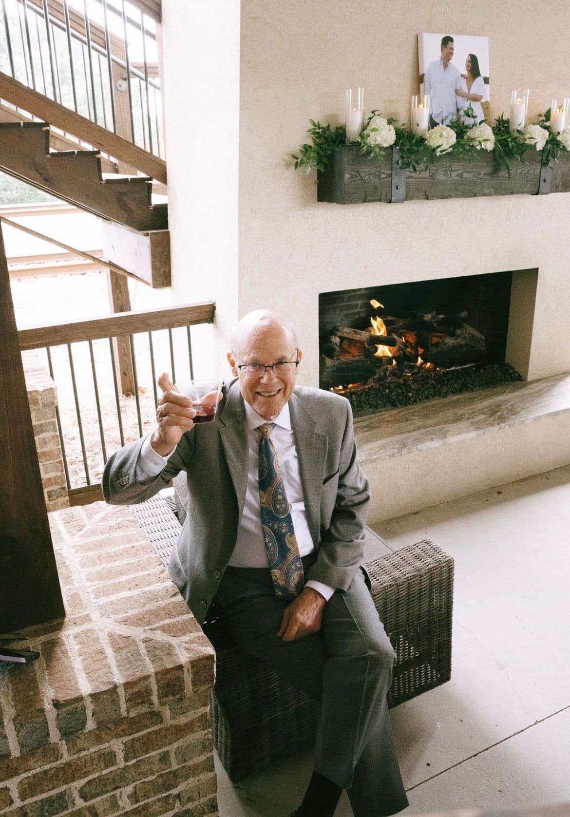 Family enjoying Cocktail hour at The Cowan Historic Mill in Acworth, GA 
