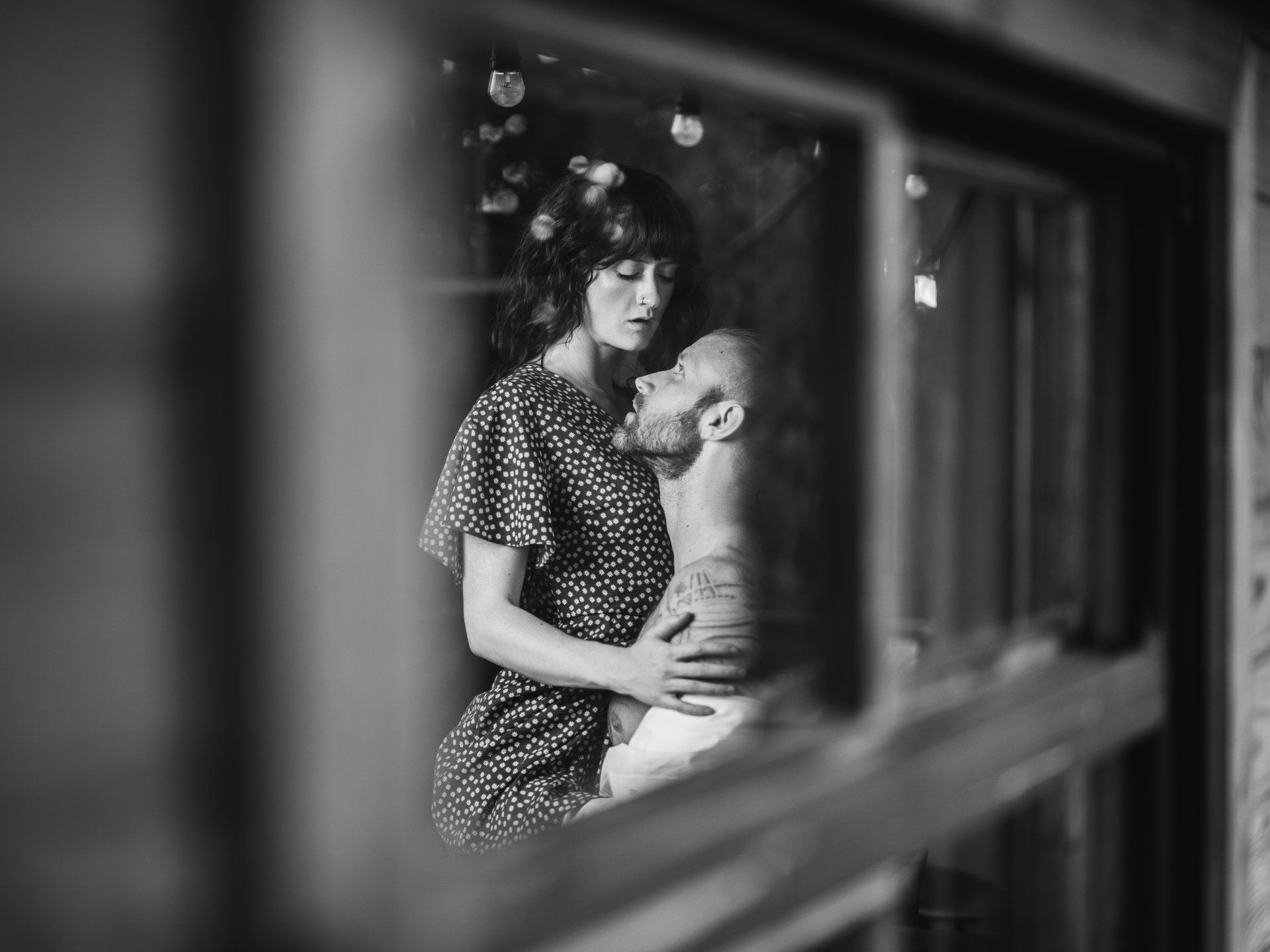 woman and man embracing