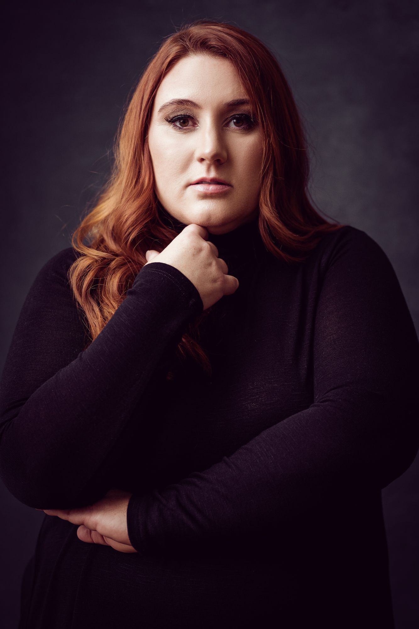woman in a black longsleeve