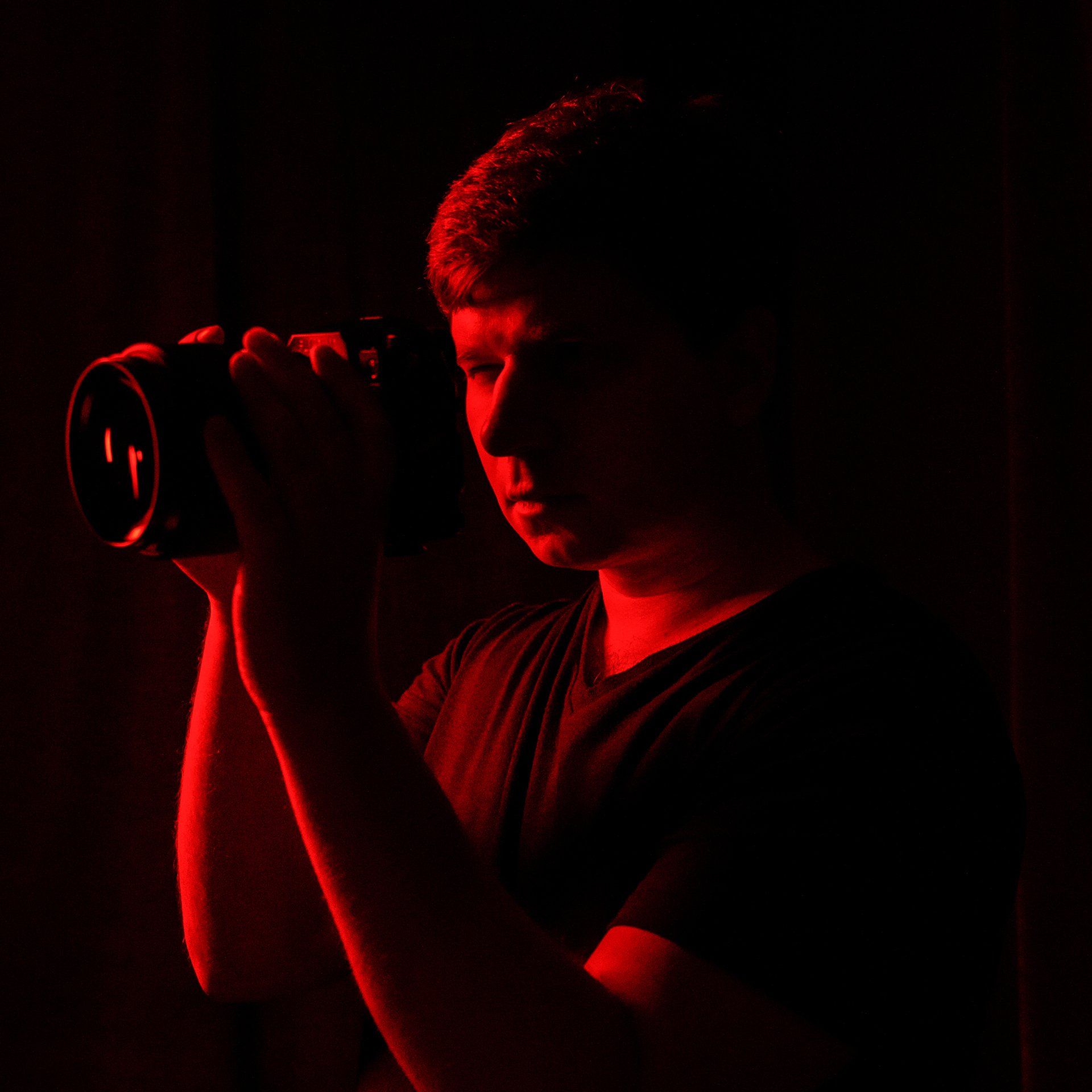 man holding a camera