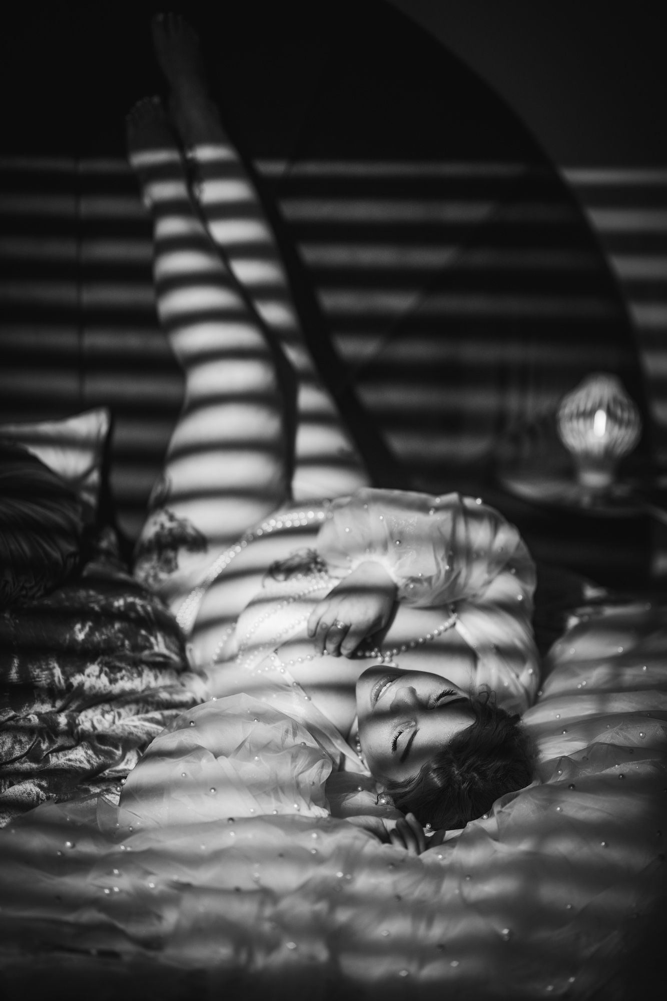 plus size woman in a pink hair wearing black lingerie