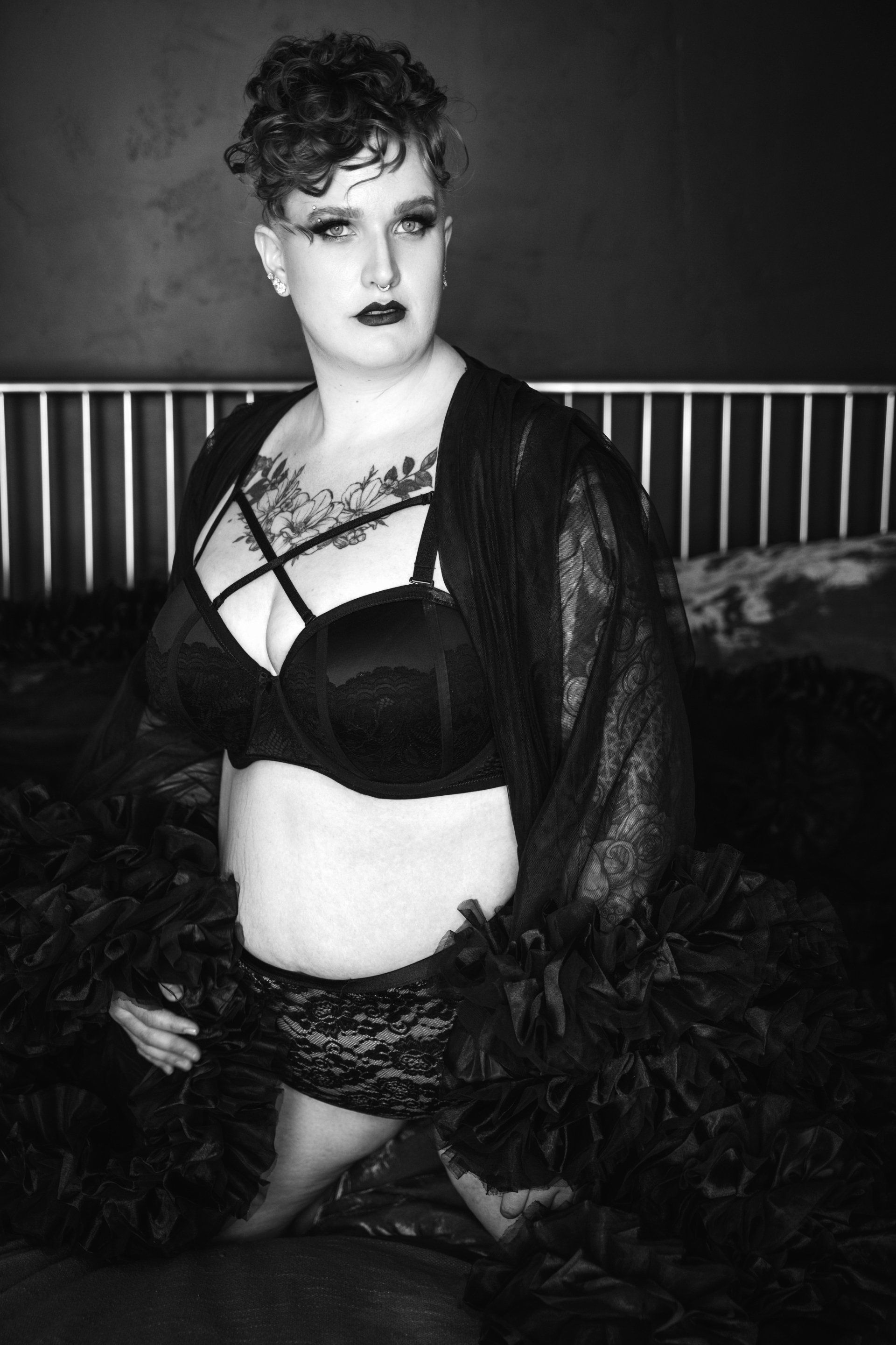 black and white boudoir