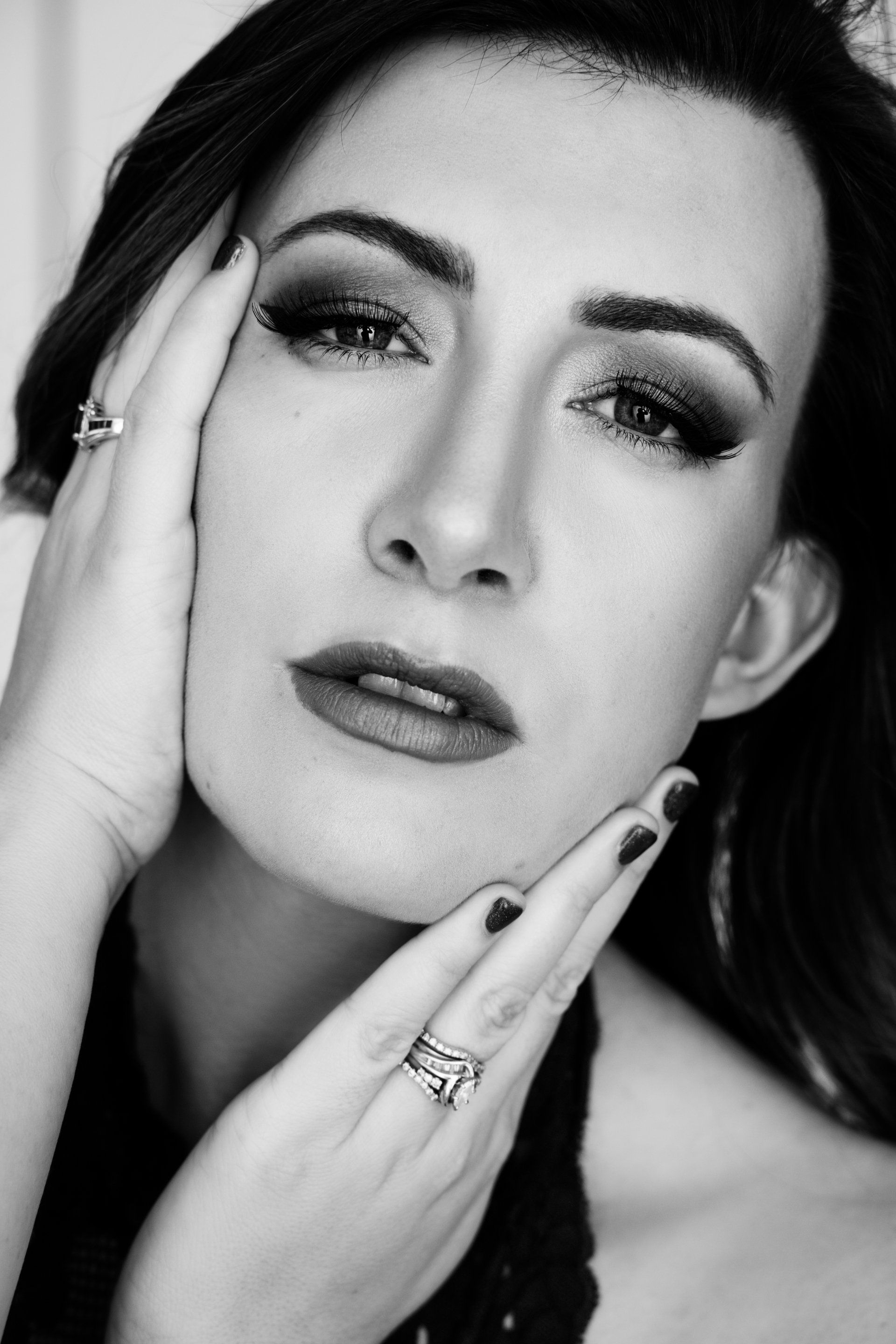 close up portrait of brunette woman