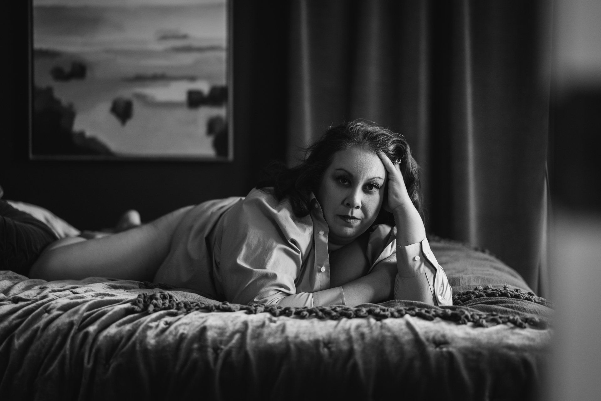 boudoir in men's shirt