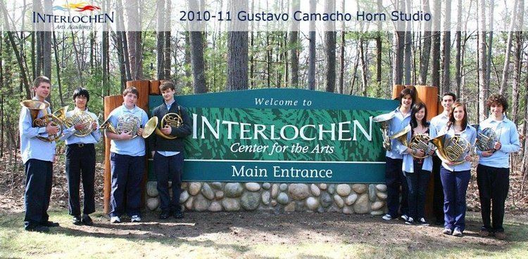 A group of people at Interlochen Center for the Arts, posing for a photo.