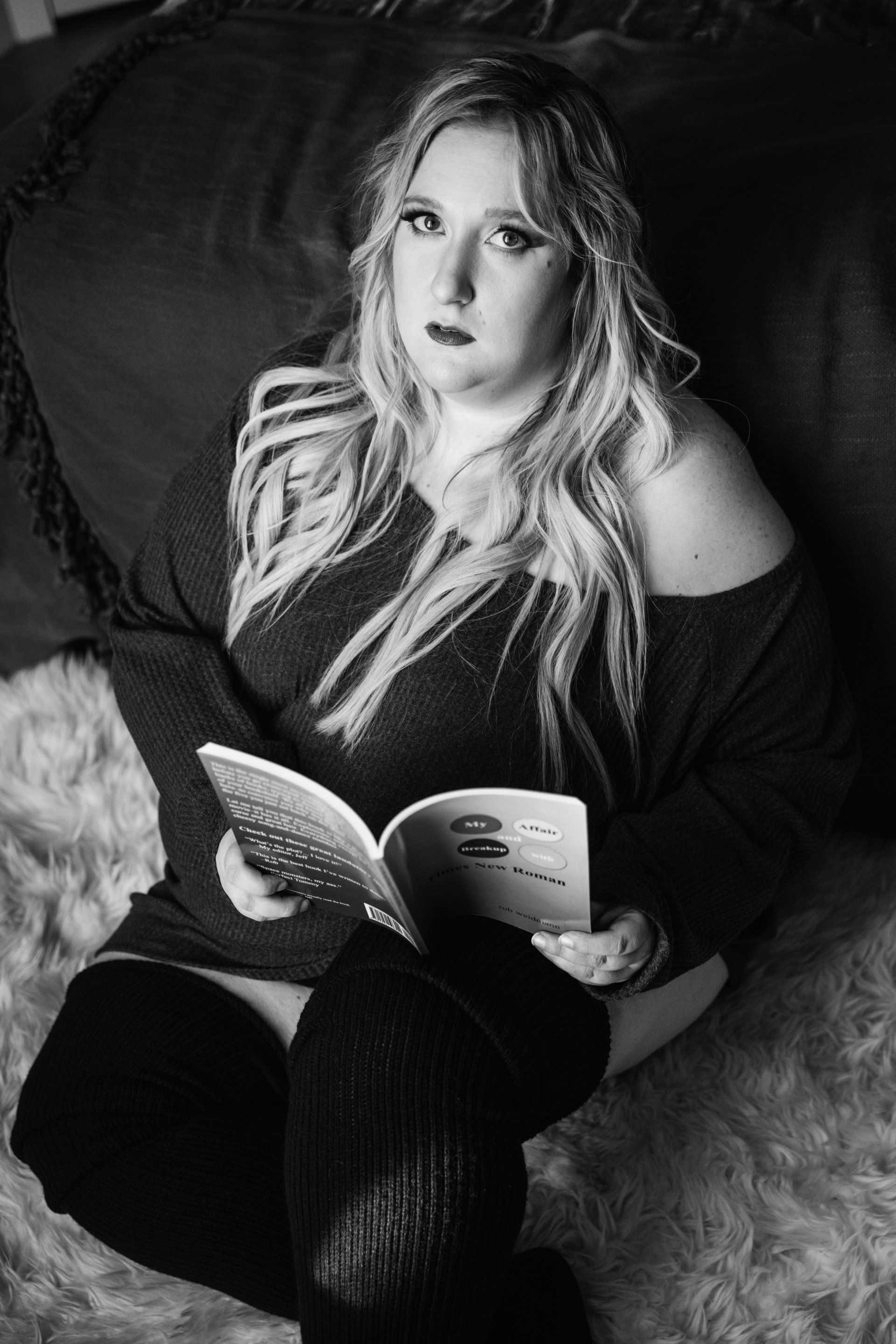 sexy image of woman reading book