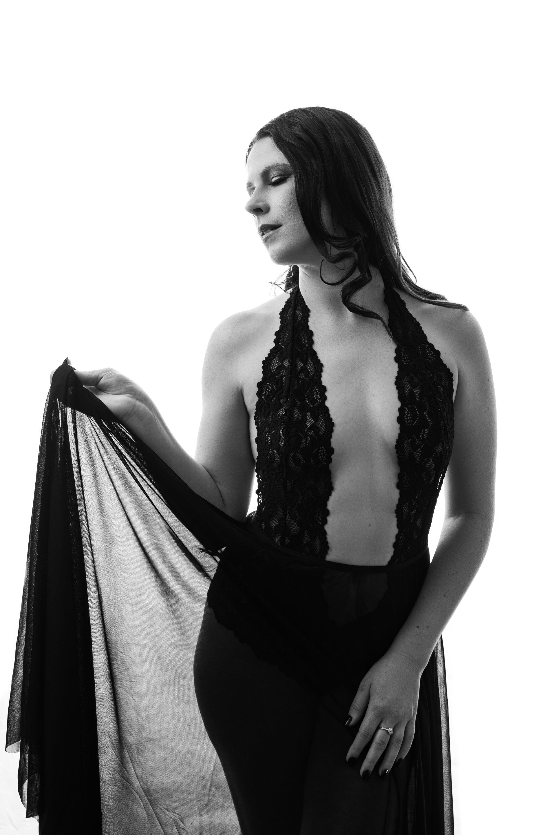 sexy photoshoot boudoir black and white