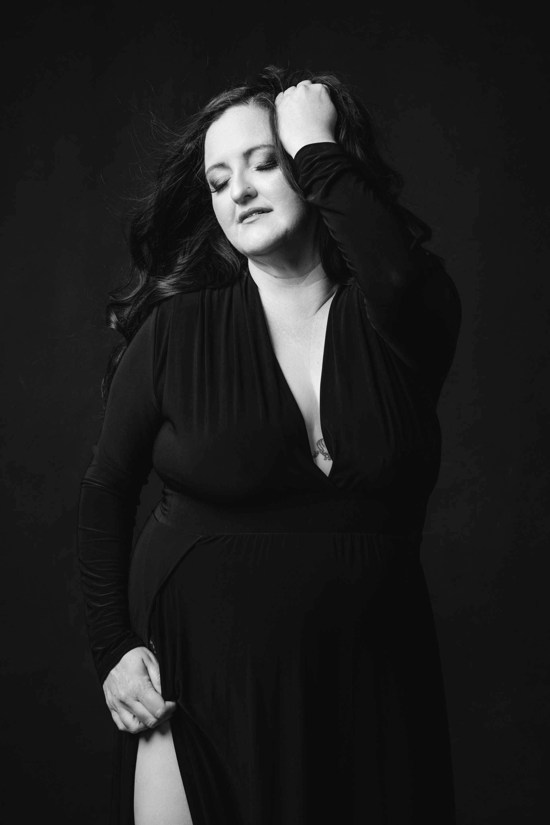 sexy black and white portrait of a woman
