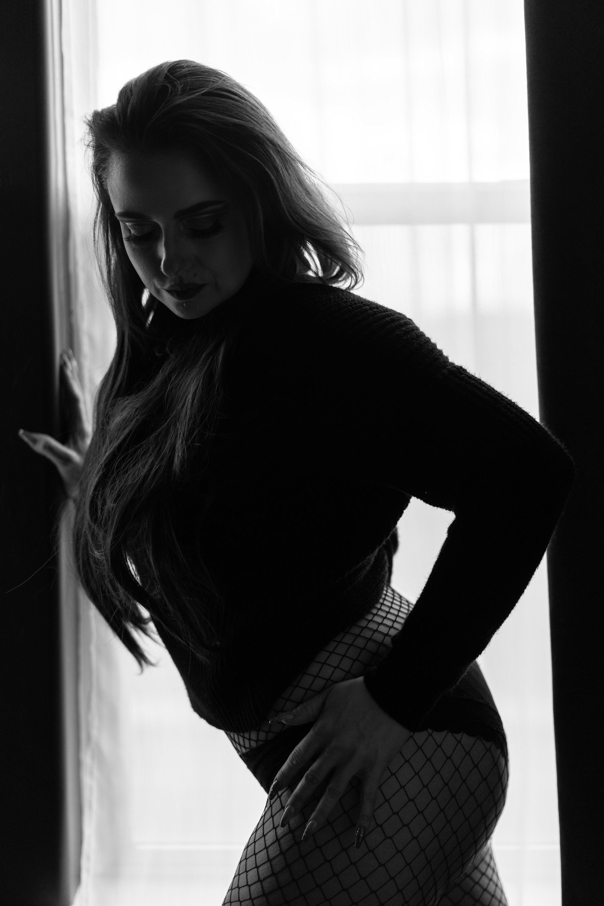 Black and White Angel's First Boudoir Shoot | SALT LAKE CITY, UTAH