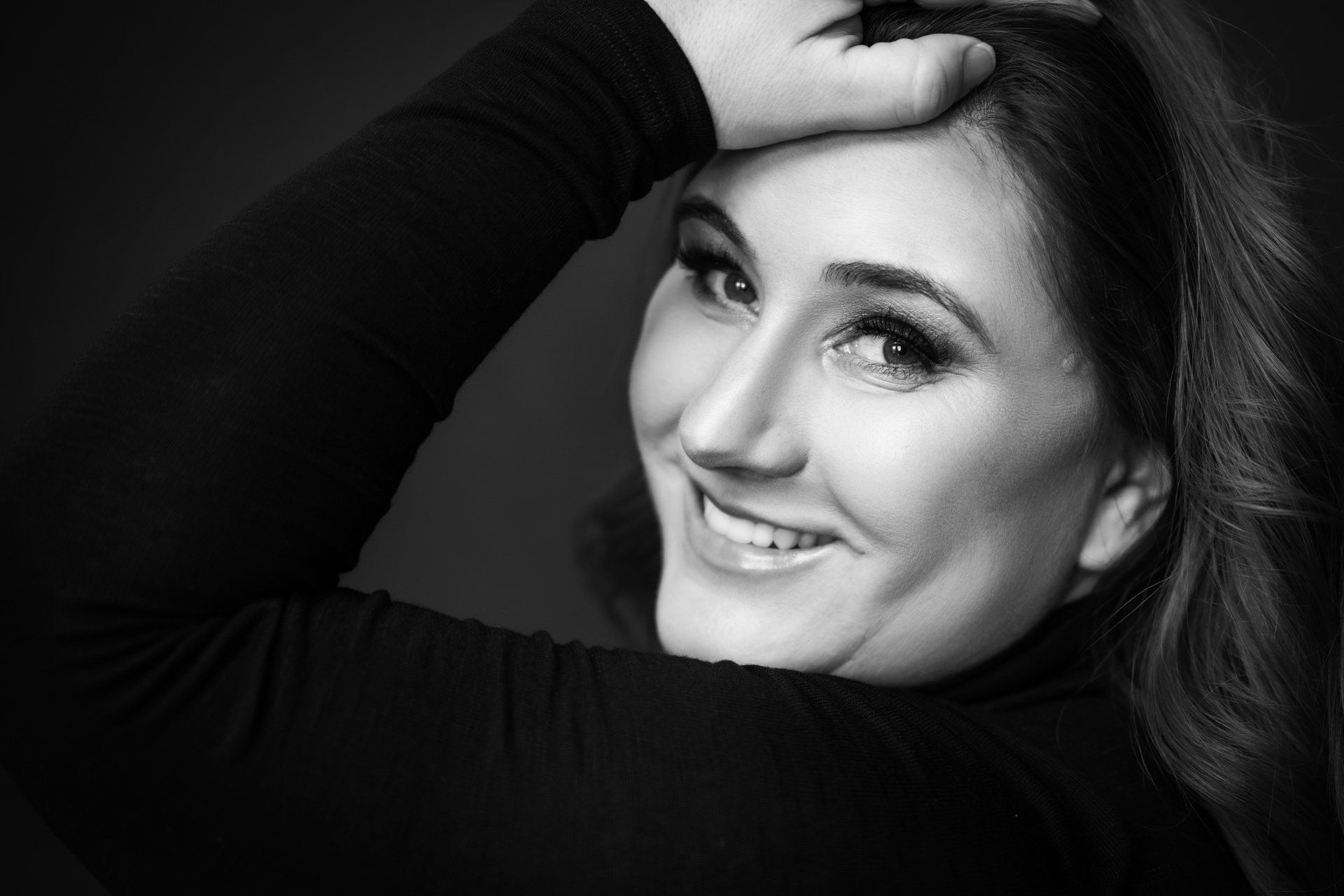 black and white headshot