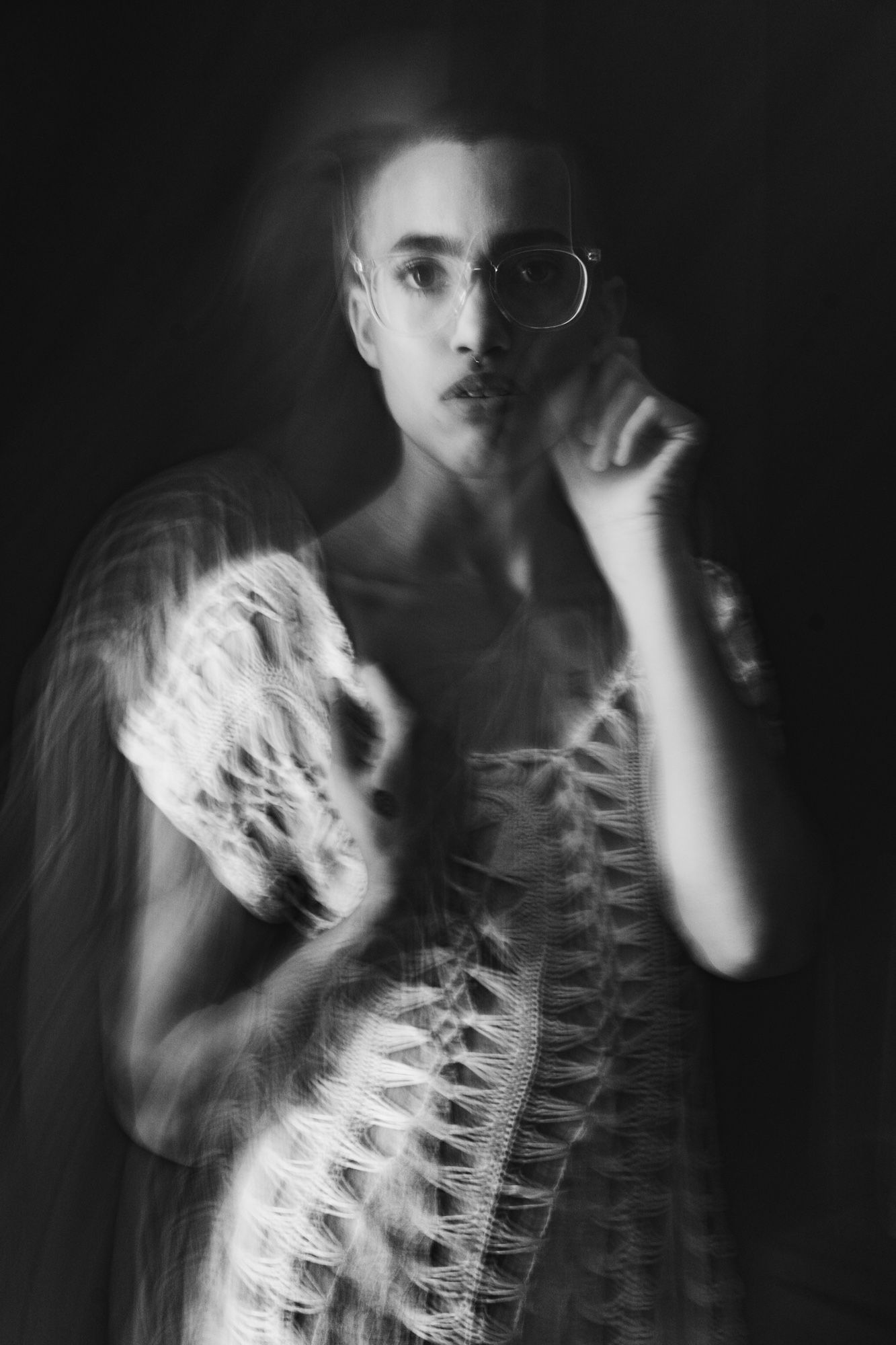 artistic boudoir shoot with glasses Ogden Utah