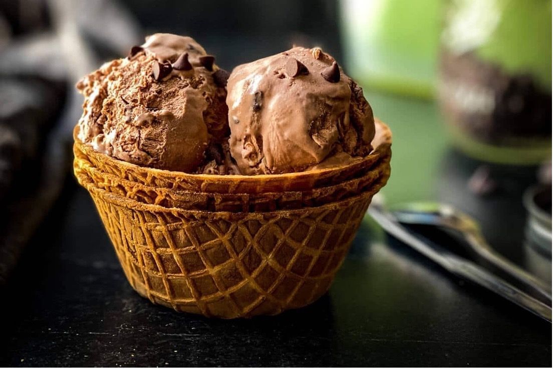 bowl of chocolate ice cream