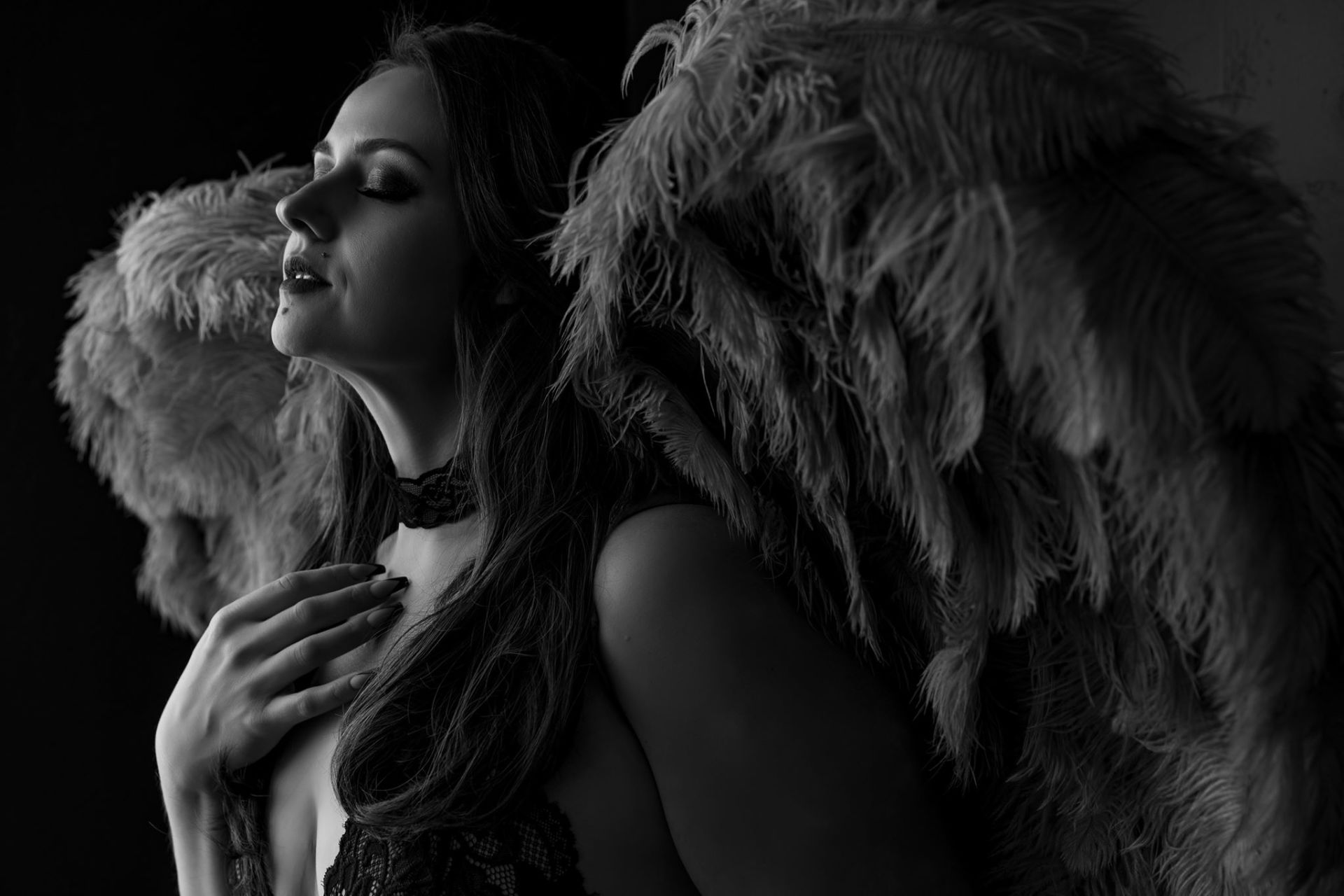 Black and White Angel's First Boudoir Shoot | SALT LAKE CITY, UTAH