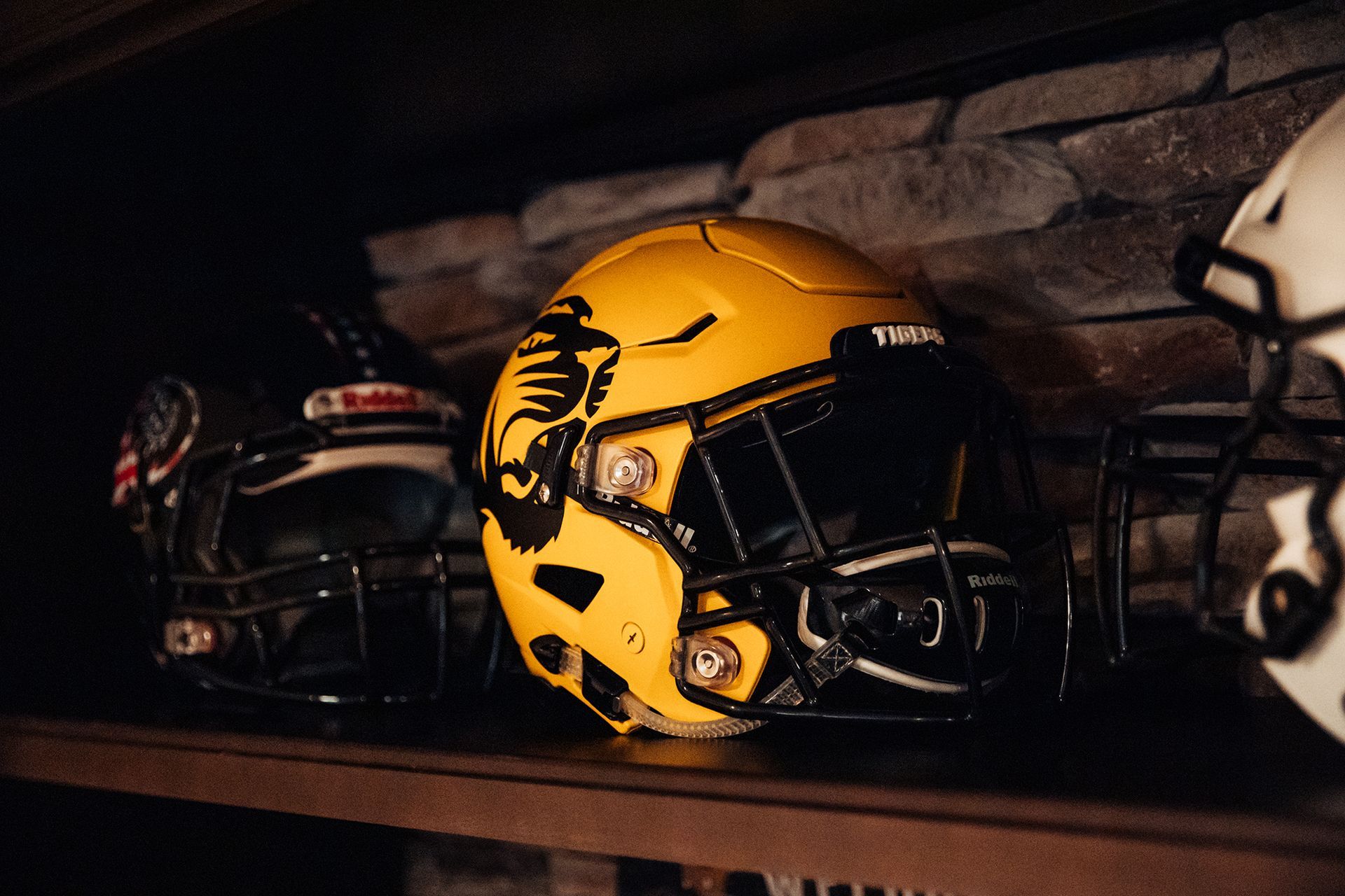 Gold University of Missouri Football Helmet. Sell Property in an Online Auction With Atterberry.