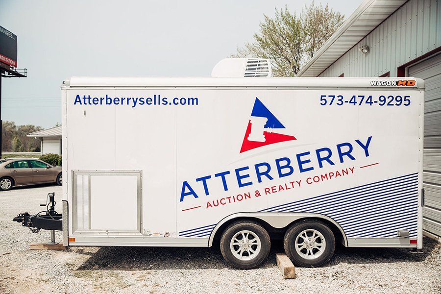 Atterberry Auctions & Realty Company Trailer Used to Help Transport Auction Items in Mid-MO.