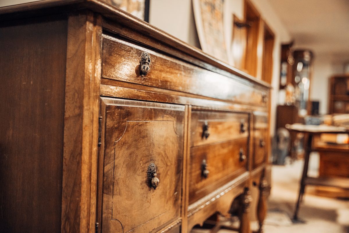 An Antique Wooden Dresser Sold By Atterberry Auction & Realty Company in Mid-Missouri.