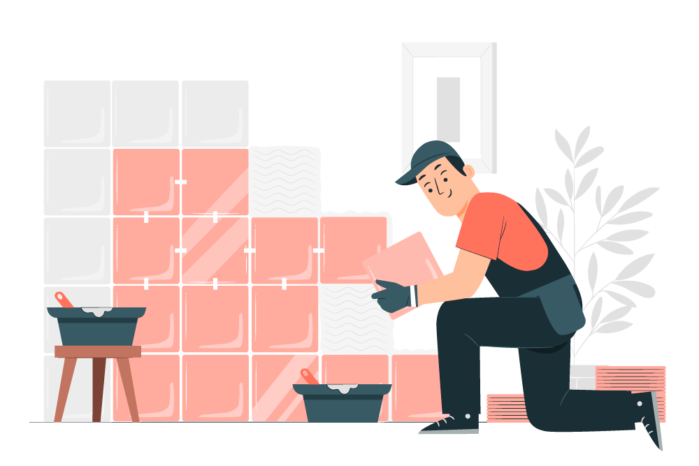 Man Installing Tiles