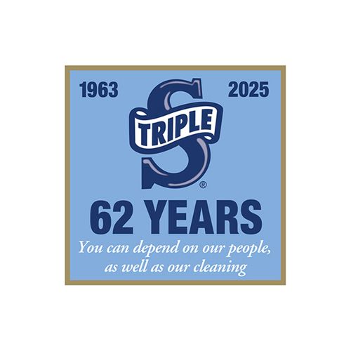 A blue sign that says `` you can depend on our people , as well as our cleaning ''.