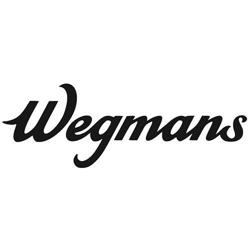 A black and white logo for wegmans on a white background.