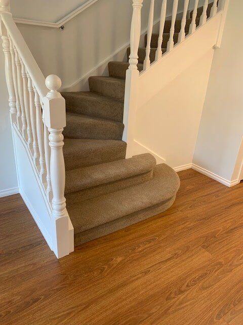 Timber floor near staircase — Flooring Direct Mid North Coast in South Kempsey, NSW