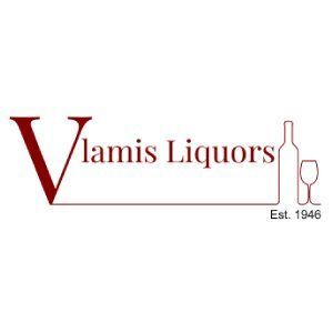 A logo for a liquor store called vlamis liquors.