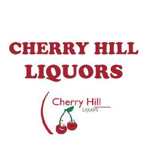 A logo for cherry hill liquors with two cherries on it.