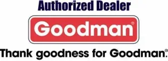 A goodman authorized dealer logo that says `` thank goodness for goodman ''.