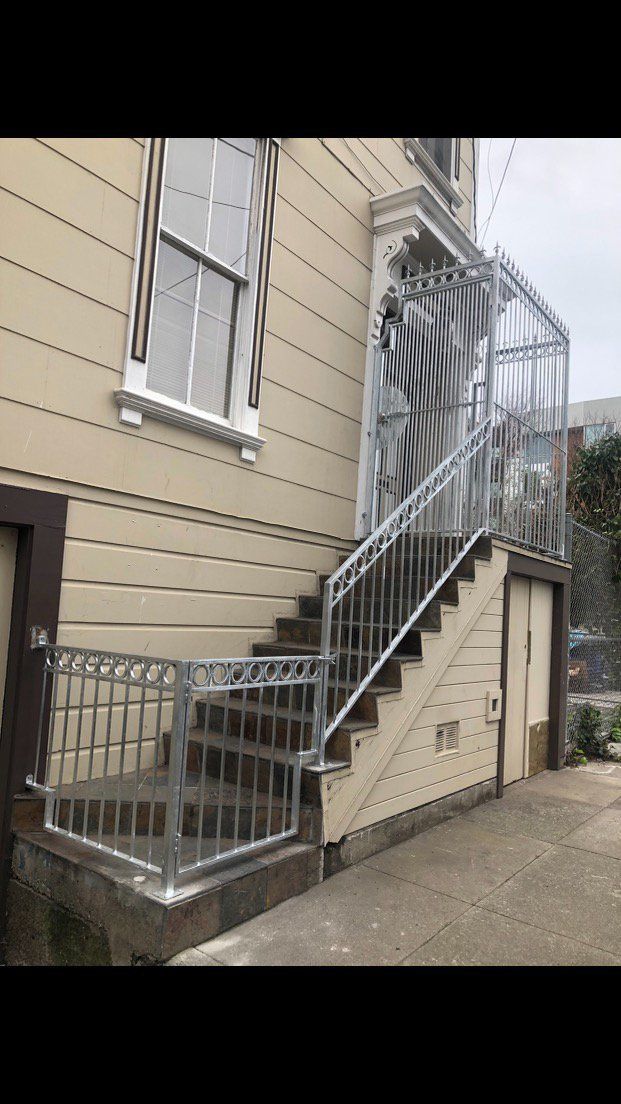 Painted Staircase — San Francisco, CA — International Ornamental Iron Works
