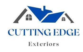 The logo for cutting edge exteriors shows a house with a blue roof.