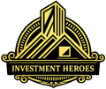 Investment Heroes home Gold and black logo featuring an architectural structure and the text "INVESTMENT HEROES" in a classic serif font.