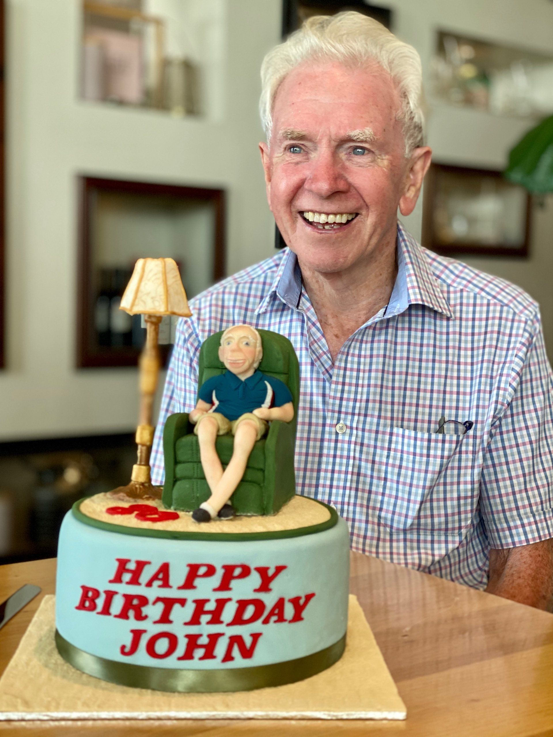 John with his birthday cake