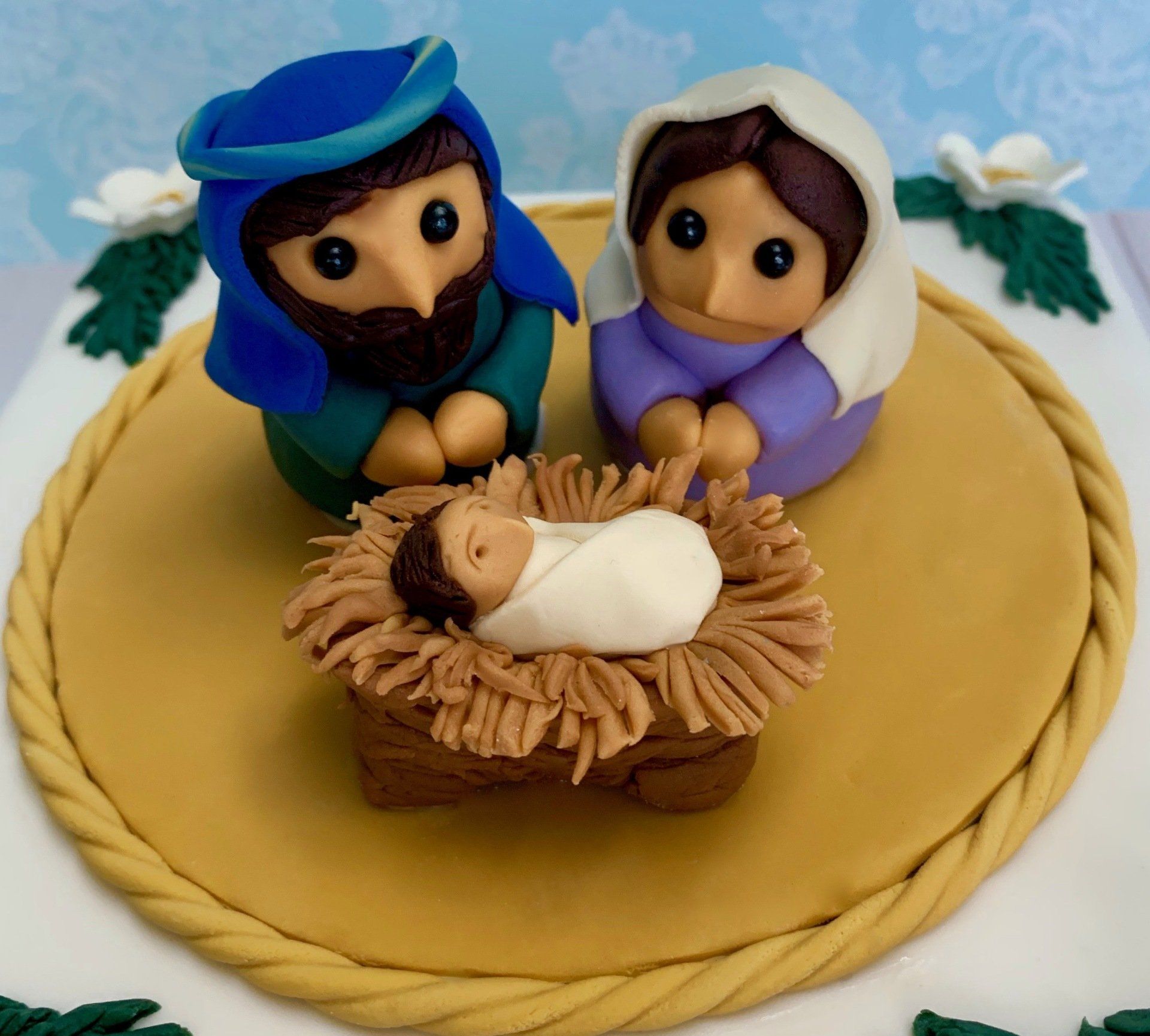 Christmas Cake Topper, Nativity, Christian, Mary Joseph and Baby Jesus