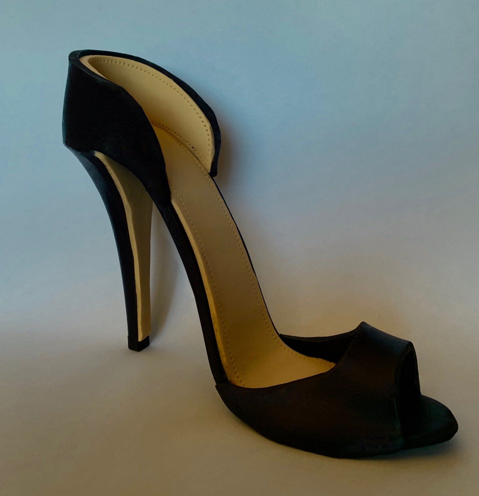 Black Fondant Stiletto Cake Topper.