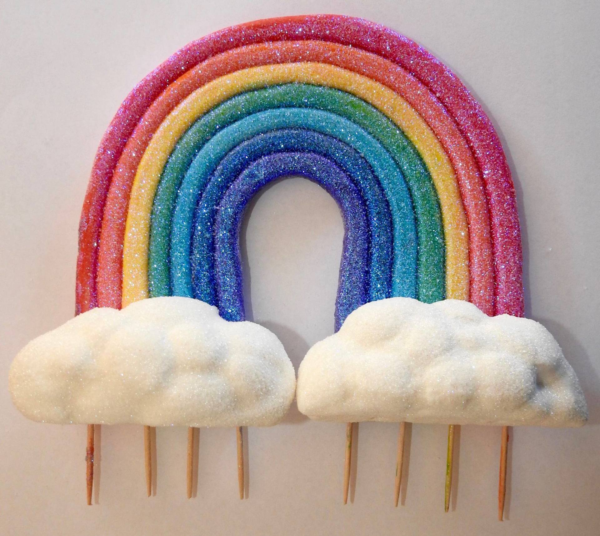 Rainbow Cake Topper with clouds