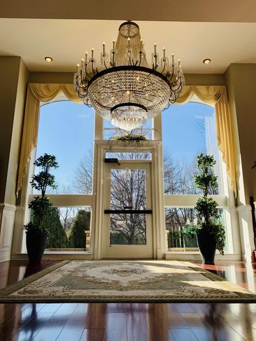 Lobby Hall with Crystal Chandelier | Orland Park, IL | Orland Chateau
