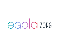 Het Egalia Zorg-logo in turquoise, roze en zwarte tekst op een witte achtergrond.