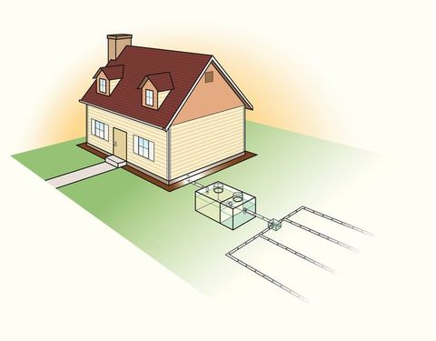 House With Septic Tank Illustration — Albuquerque, NM — Atlas Pumping