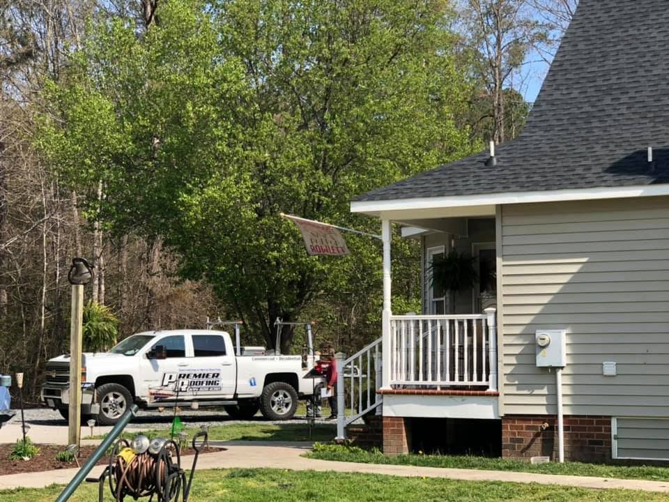 House With White Van — South Prince George, VA — Premier Roofing Inc.