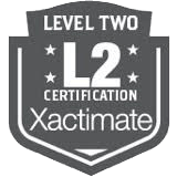 Gray Level Two Xactimate certification badge with text 
