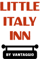 A logo for the little italy inn by vantaggio