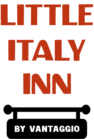 A logo for the little italy inn by vantaggio
