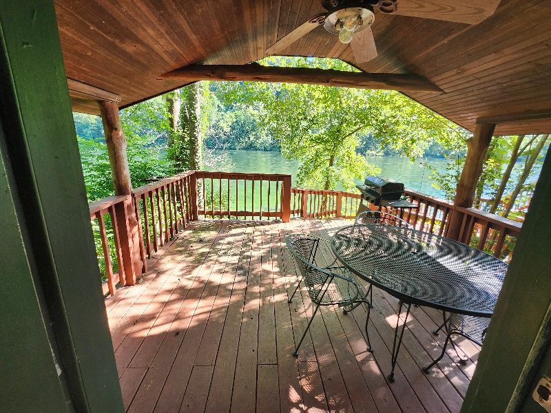 spectacular view of white river from cabin 5 covered deck at copper johns