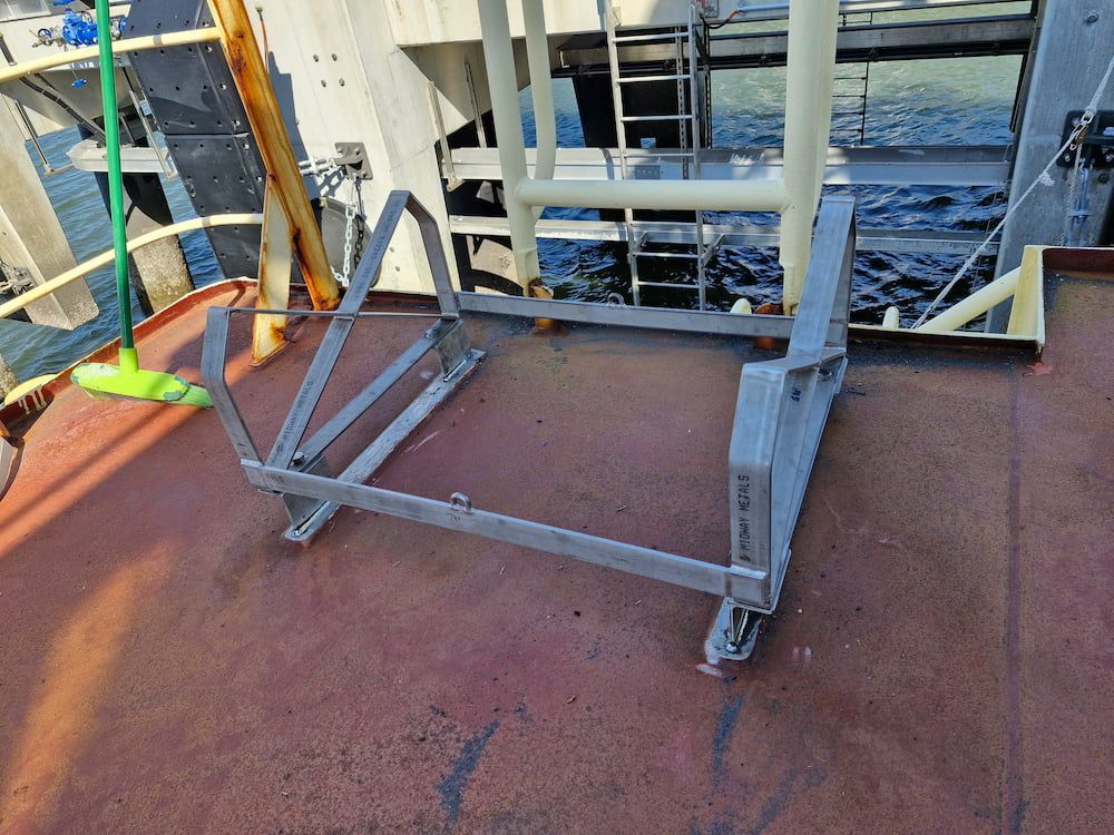 Metal Ladder Frame on a Ship Deck, Angled Towards Water — Cairns Metal Works in Portsmith, QLD