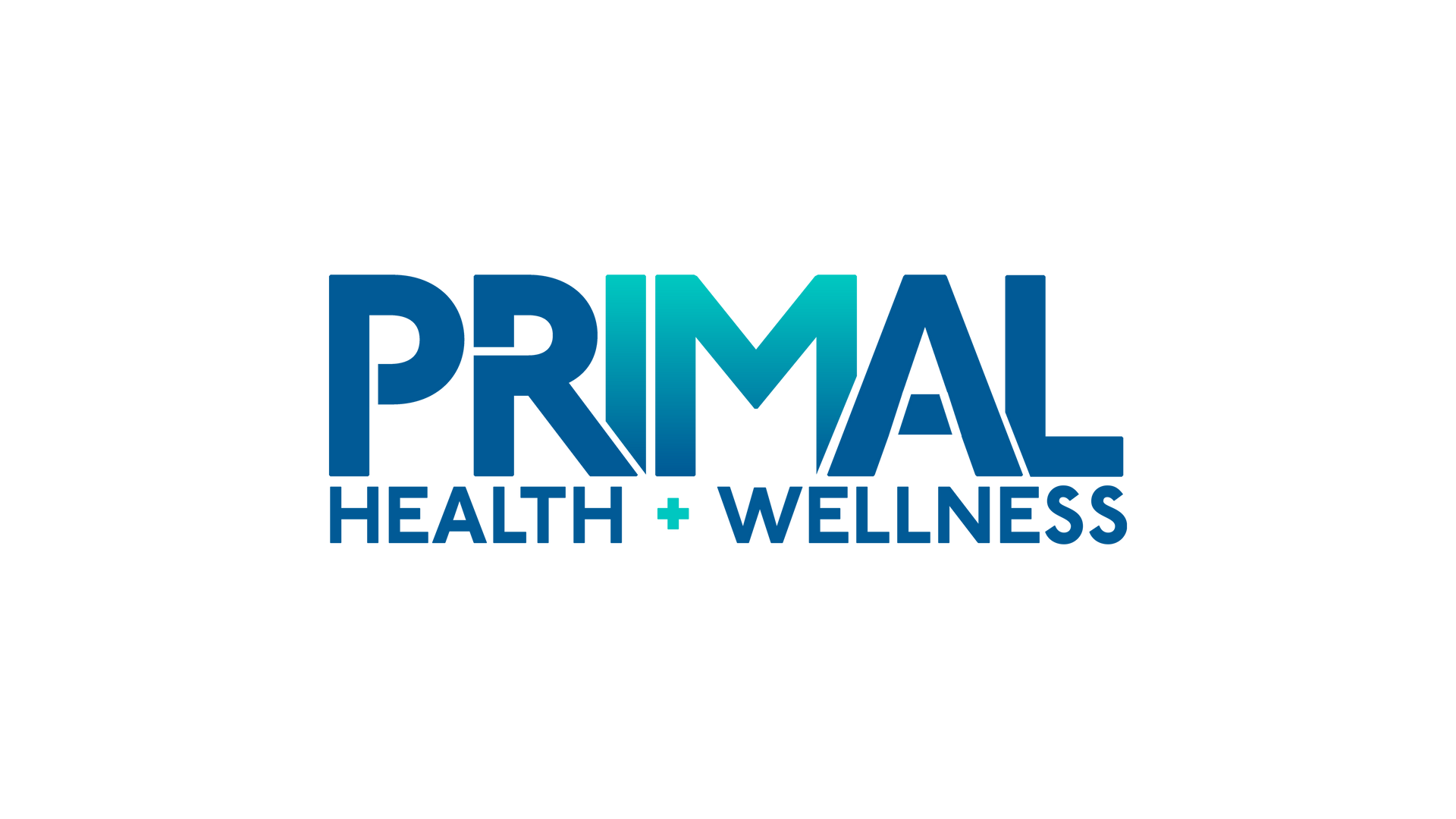 A blue and white logo for primal health and wellness