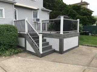 White And Gray Front Deck — Staten Island, NY — Decks R Us