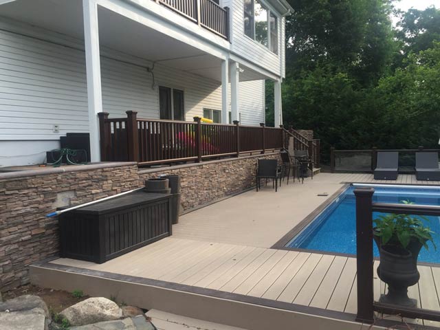 Outdoor Living Area — Residential House with Pool in Staten Island, NY