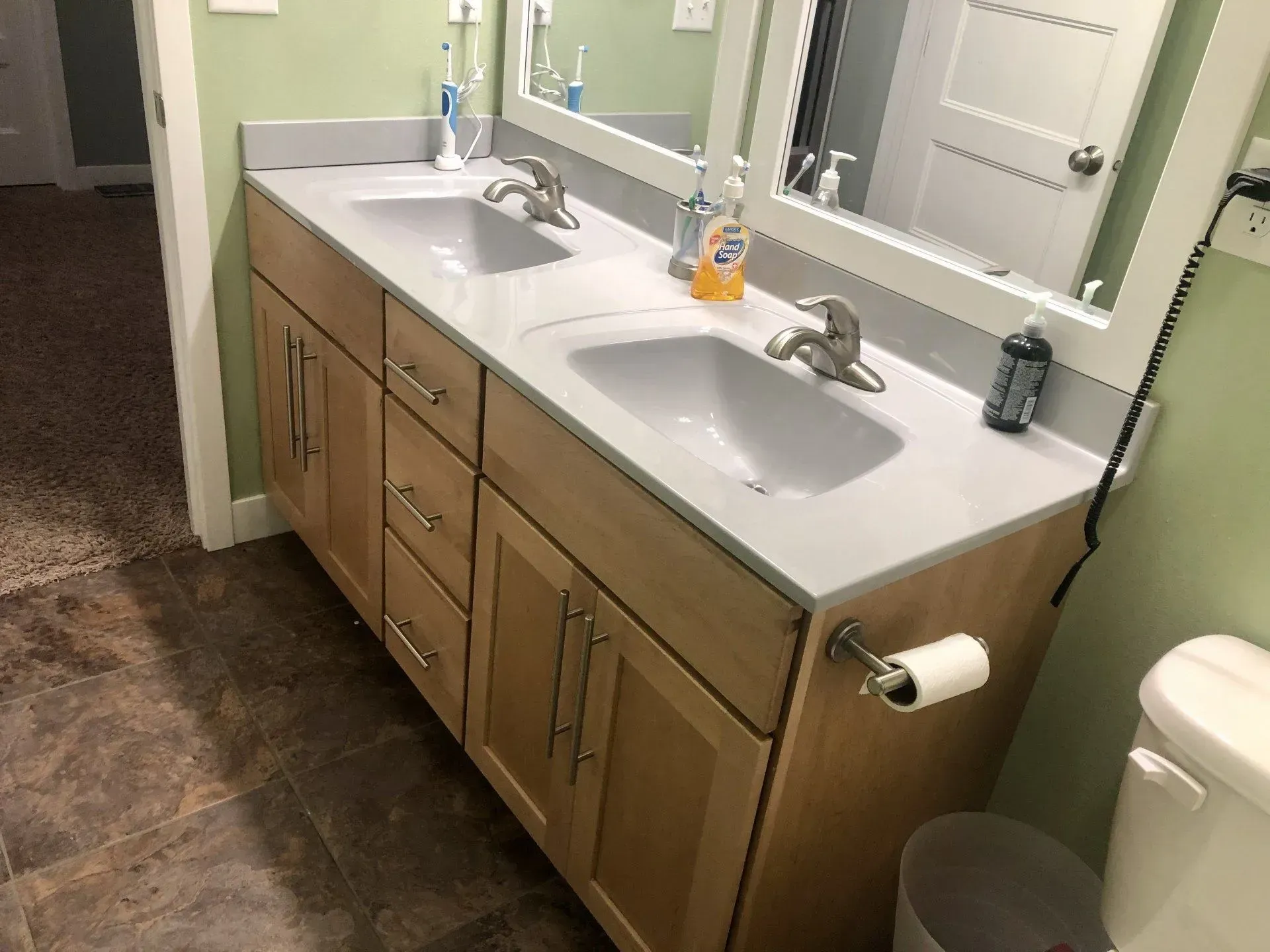 Double Sink Bathroom Vanities — Iowa City, IA — Olson Remodeling & Construction