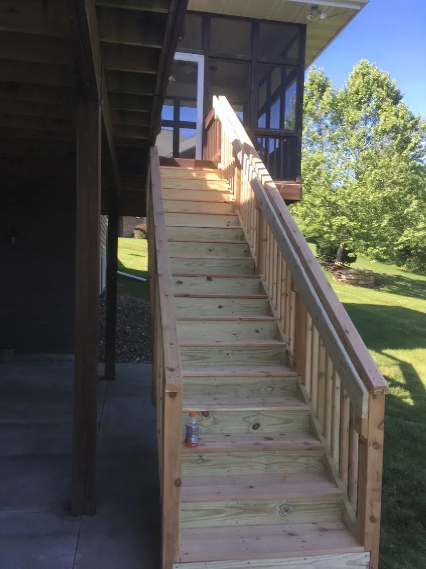 Wooden Stairs — Iowa City, IA — Olson Remodeling & Construction