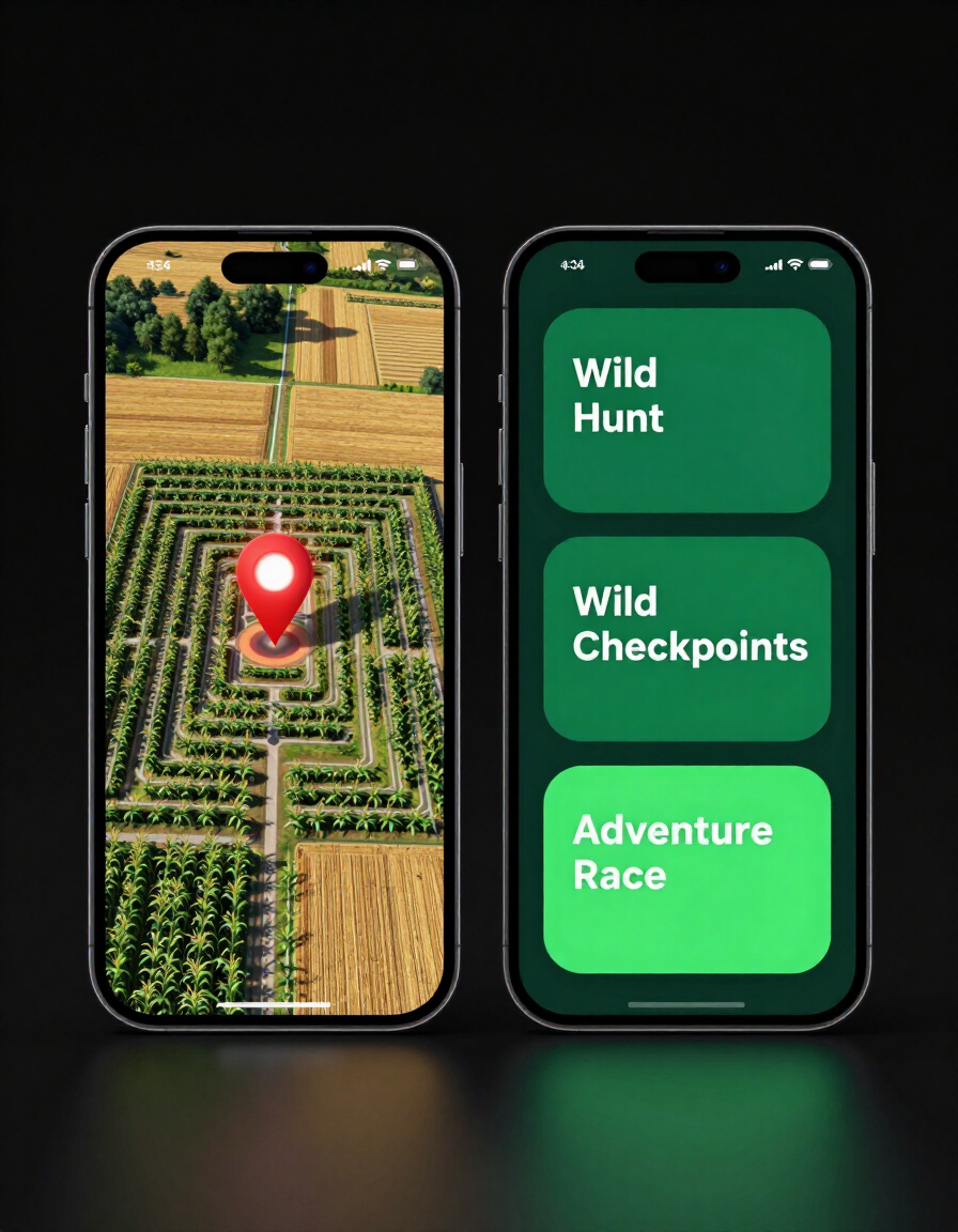 Wild Maze app on iPhone and Android device mockups