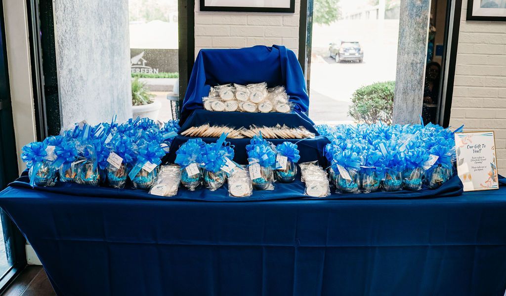 A front view of the gifts table from the Silverfern grand opening